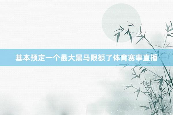 基本预定一个最大黑马限额了体育赛事直播