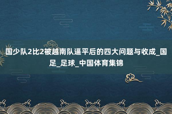 国少队2比2被越南队逼平后的四大问题与收成_国足_足球_中国体育集锦