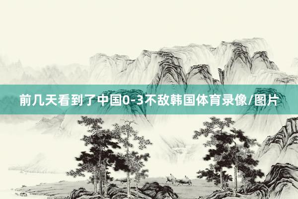 前几天看到了中国0-3不敌韩国体育录像/图片
