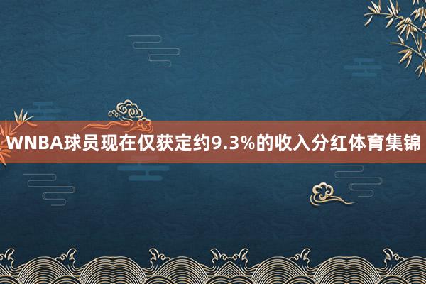 WNBA球员现在仅获定约9.3%的收入分红体育集锦