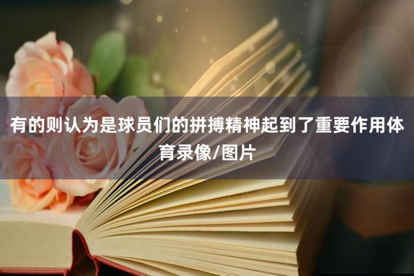 有的则认为是球员们的拼搏精神起到了重要作用体育录像/图片