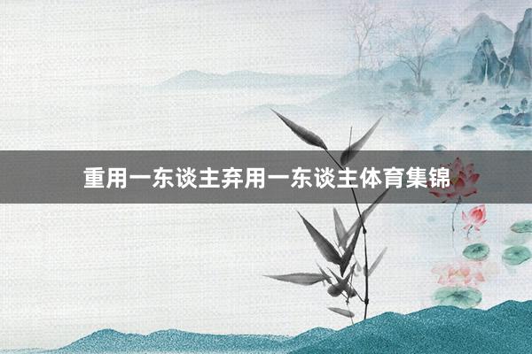 重用一东谈主弃用一东谈主体育集锦