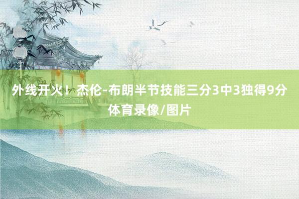 外线开火！杰伦-布朗半节技能三分3中3独得9分体育录像/图片