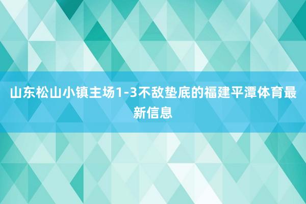 山东松山小镇主场1-3不敌垫底的福建平潭体育最新信息