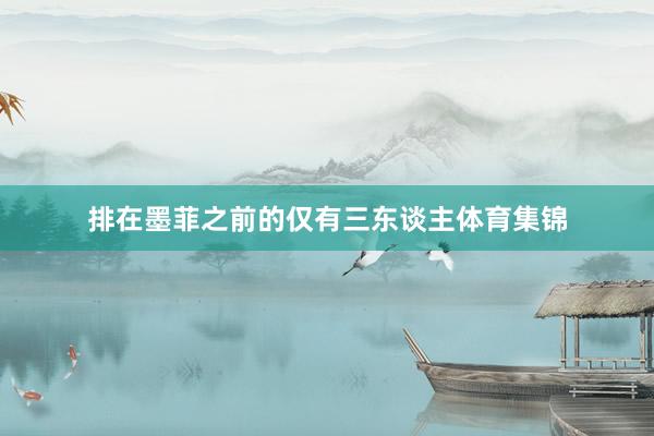 排在墨菲之前的仅有三东谈主体育集锦