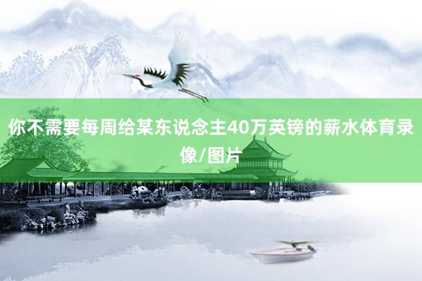你不需要每周给某东说念主40万英镑的薪水体育录像/图片