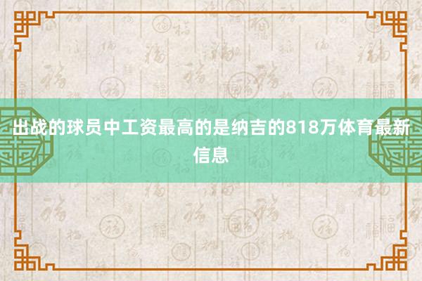 出战的球员中工资最高的是纳吉的818万体育最新信息